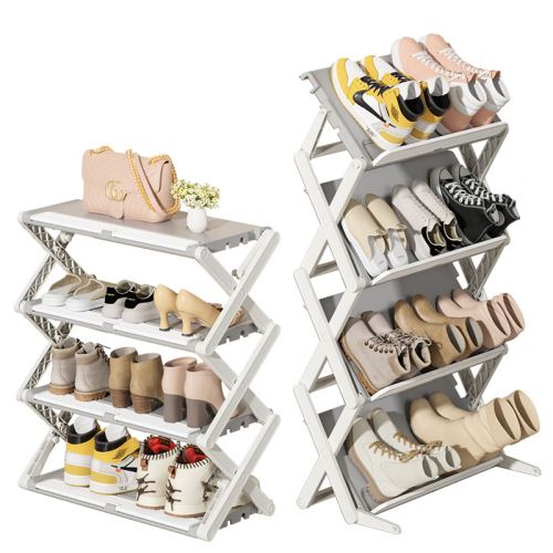 4 layers storage double folding shoe rack