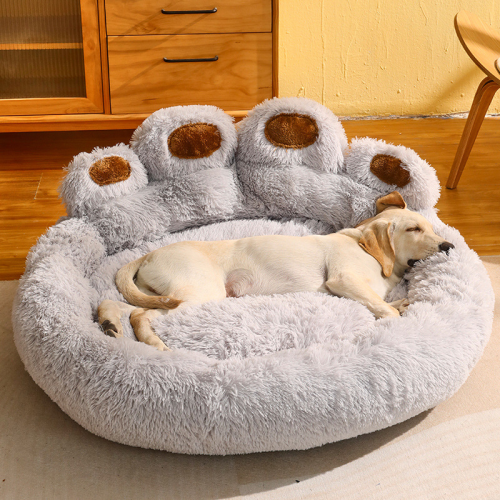 Round Hooded Pet Bed 90 cm, Light Grey